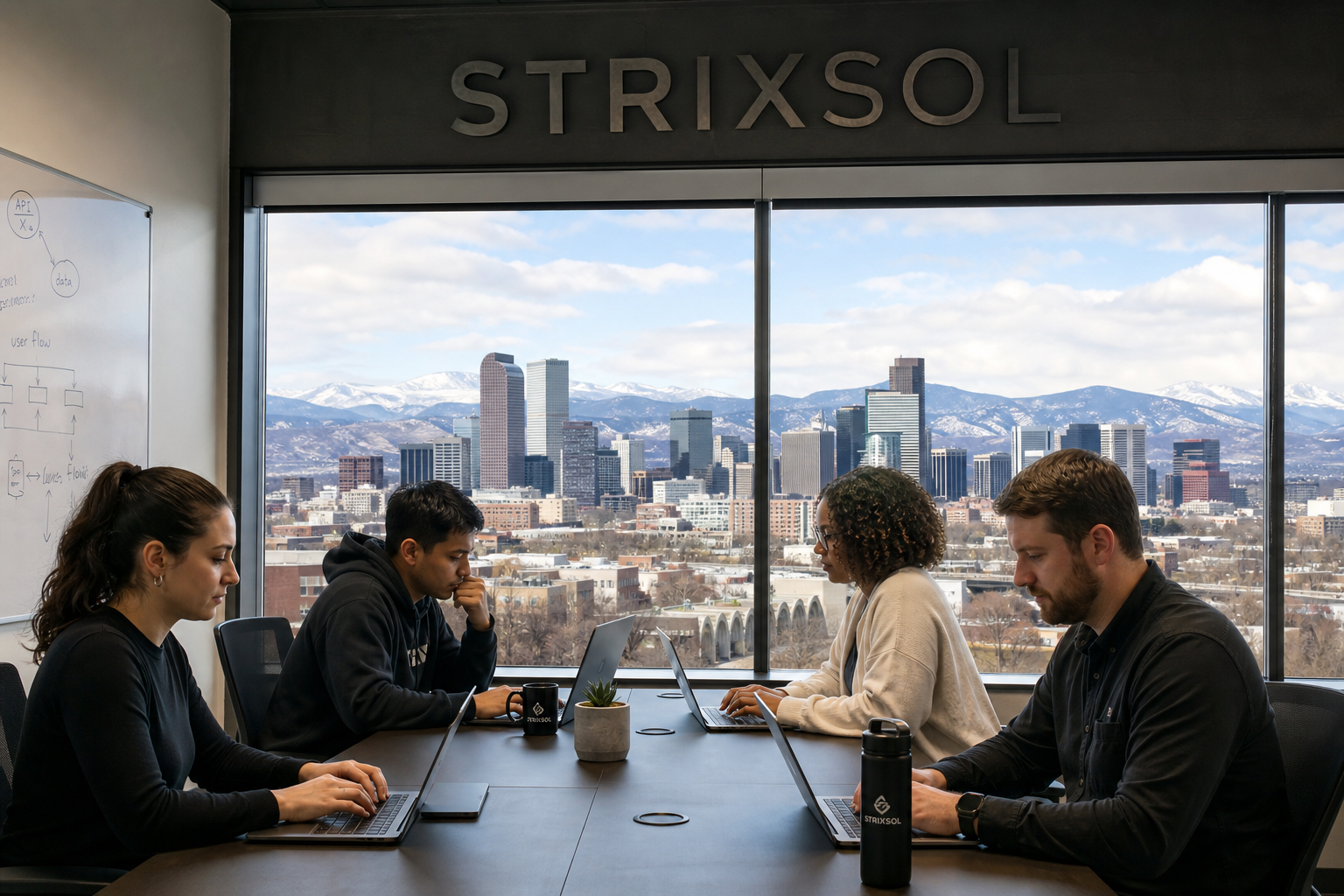 Strixsol team collaborating in our Denver office
